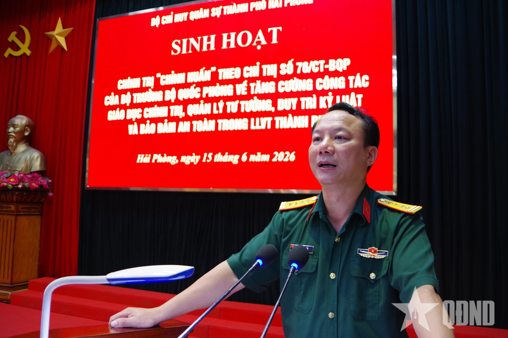 Bộ CHQS TP Hải Phòng: Sinh hoạt chính trị “chỉnh huấn” theo Chỉ thị số 76 của Bộ trưởng Bộ Quốc phòng